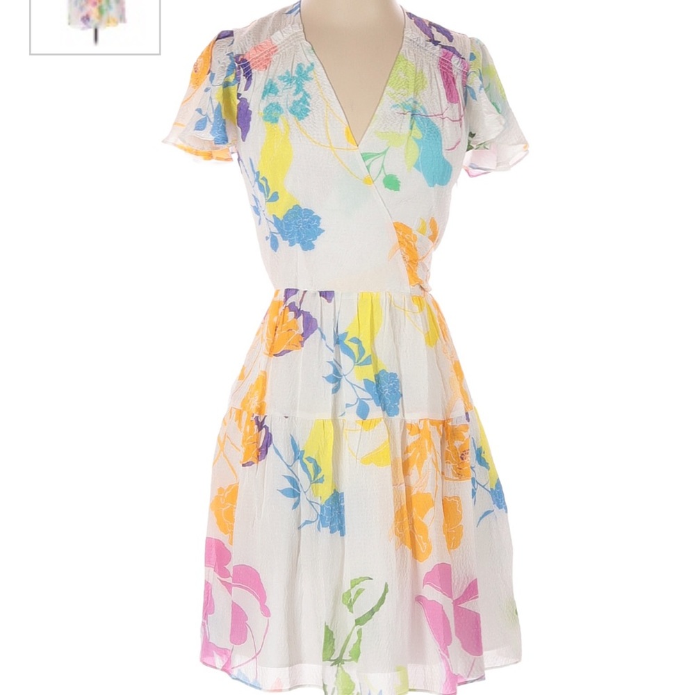 Tanya Taylor white dress with colorful floral